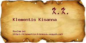 Klementis Kisanna névjegykártya
